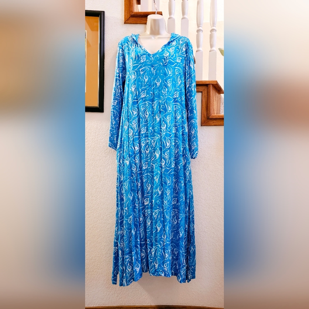 Soft Surroundings Turquoise Lounge Dress/Beach Cover-up XS-S